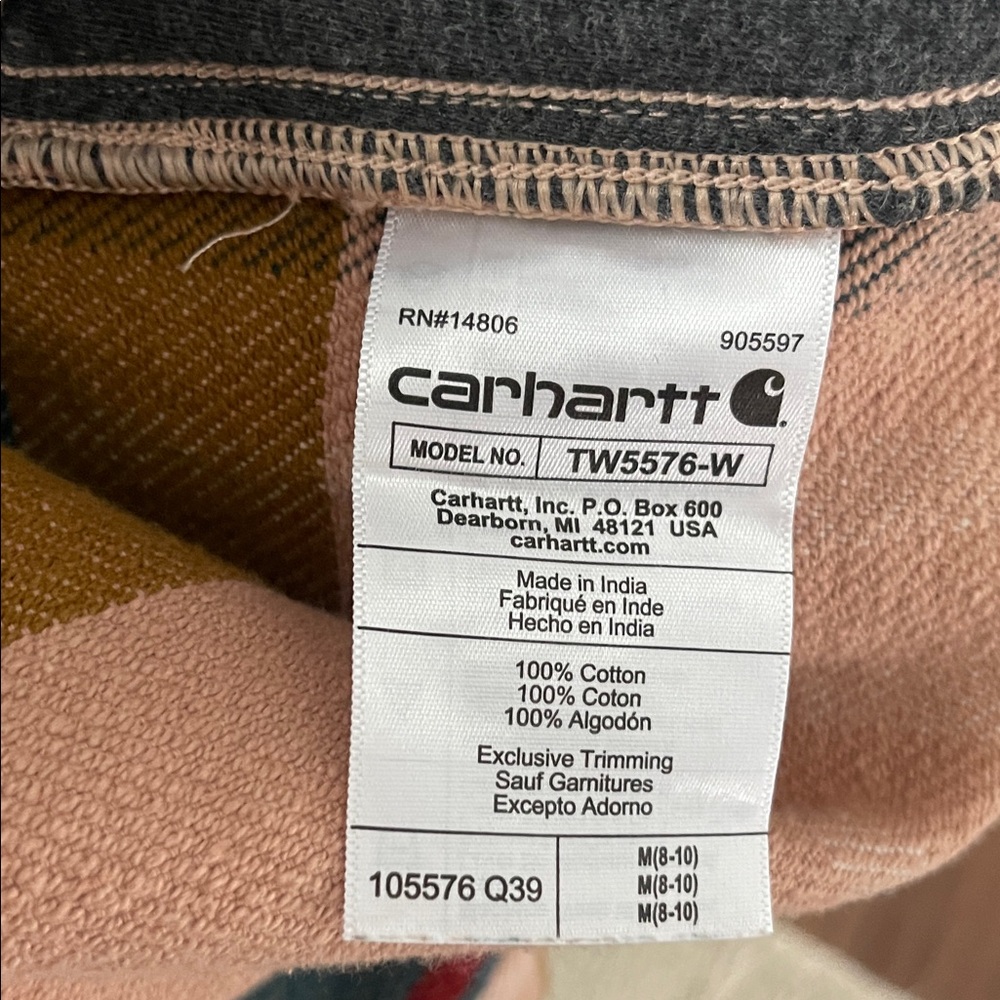 Carhartt Women's Plaid Utility shirt Jacket - Pink, Blue, Yellow - Picture 6 of 6